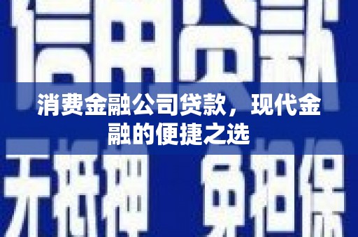 南城消费金融公司贷款，现代金融的便捷之选