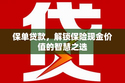 南城保单贷款，解锁保险现金价值的智慧之选