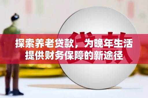 南城探索养老贷款，为晚年生活提供财务保障的新途径