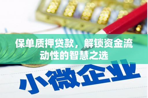 南城保单质押贷款，解锁资金流动性的智慧之选