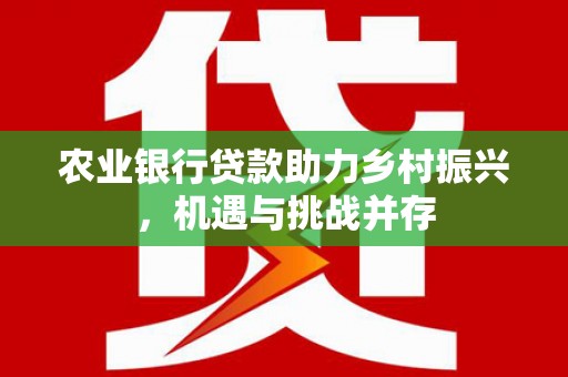 南城农业银行贷款助力乡村振兴，机遇与挑战并存