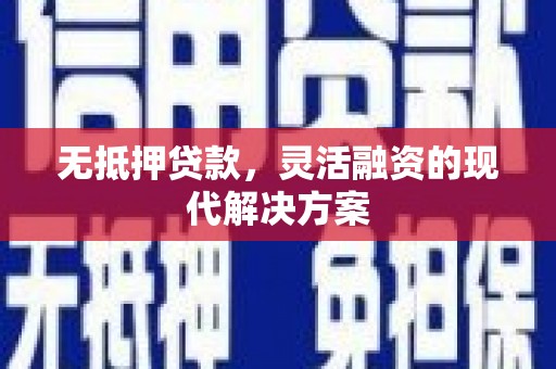 南城无抵押贷款，灵活融资的现代解决方案