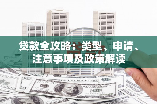 南城贷款全攻略：类型、申请、注意事项及政策解读